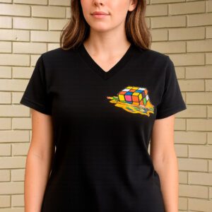 Camiseta Estampada Cubo Surrealista para Mujer