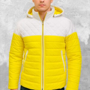 Chaqueta Acolchada Bicolor con Capucha Desmontable