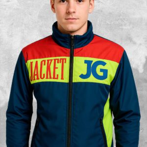 Chaqueta Gráfica Estilo Retro Color Block