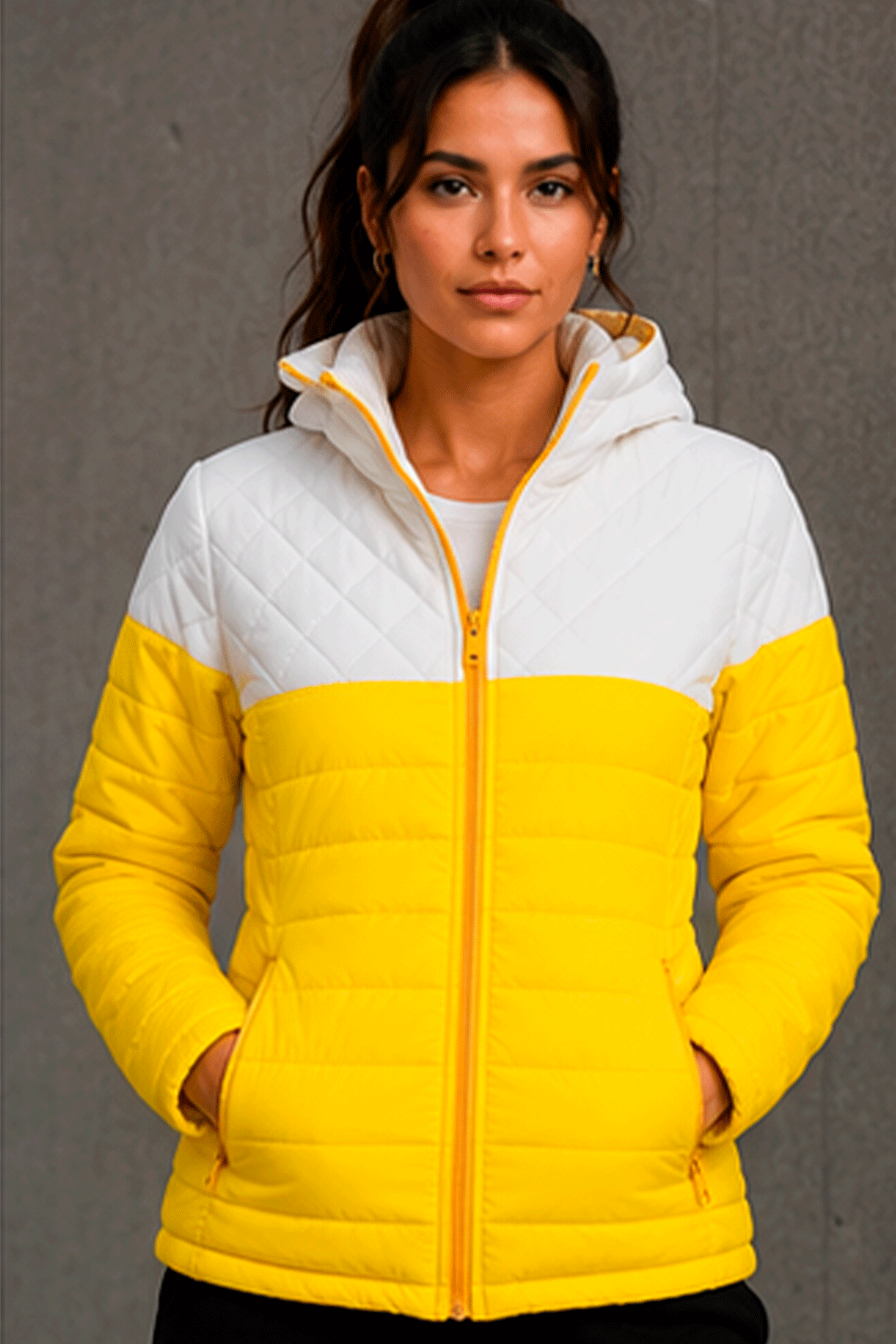 Chaqueta para mujer blanca y amarilla talla M JG Studio