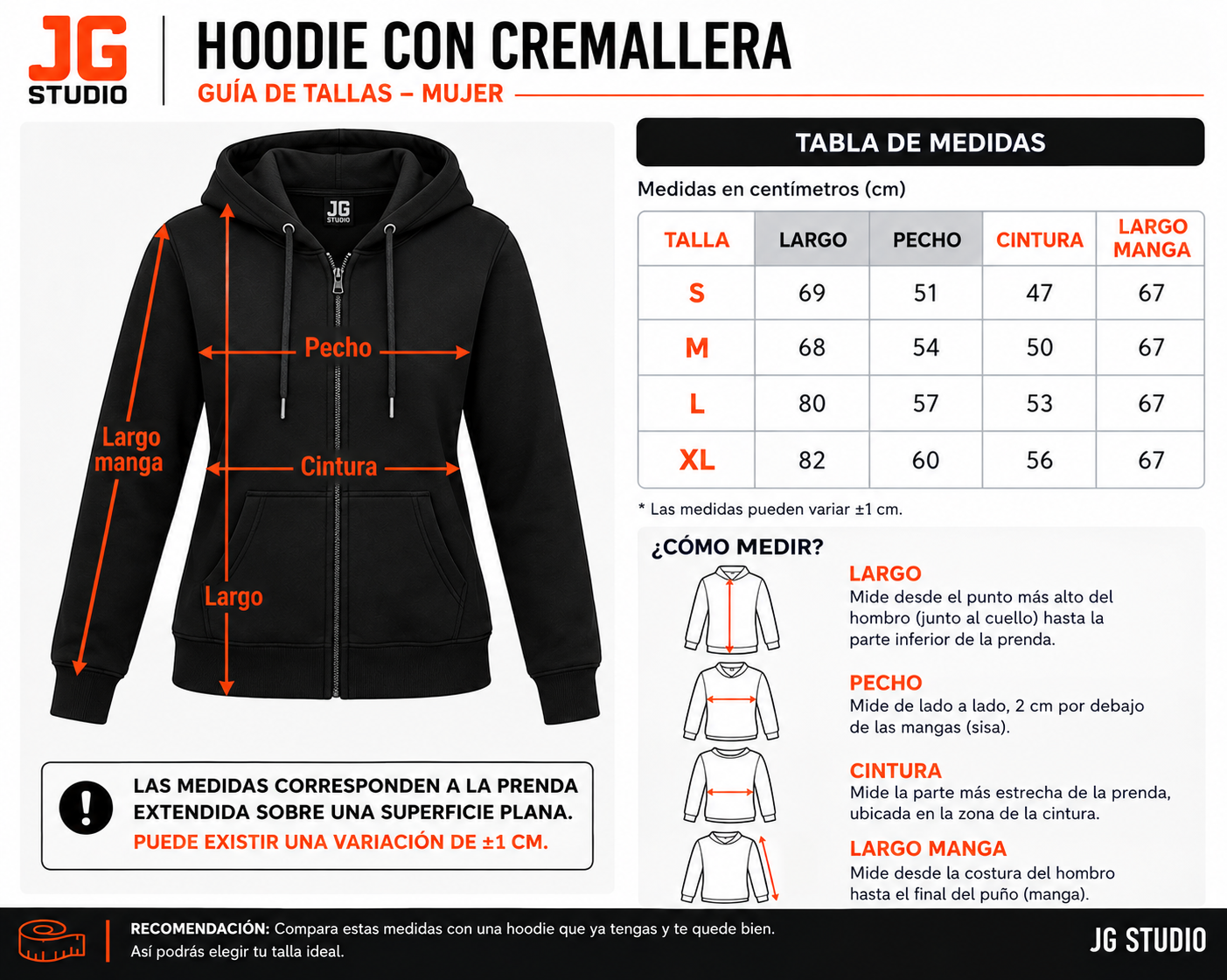 Hoodie Abertura Frente Mujer