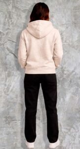 Espalda de buzo beige en algodón 330 gramos