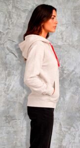 Perfil de buzo beige en algodón 330 gramos