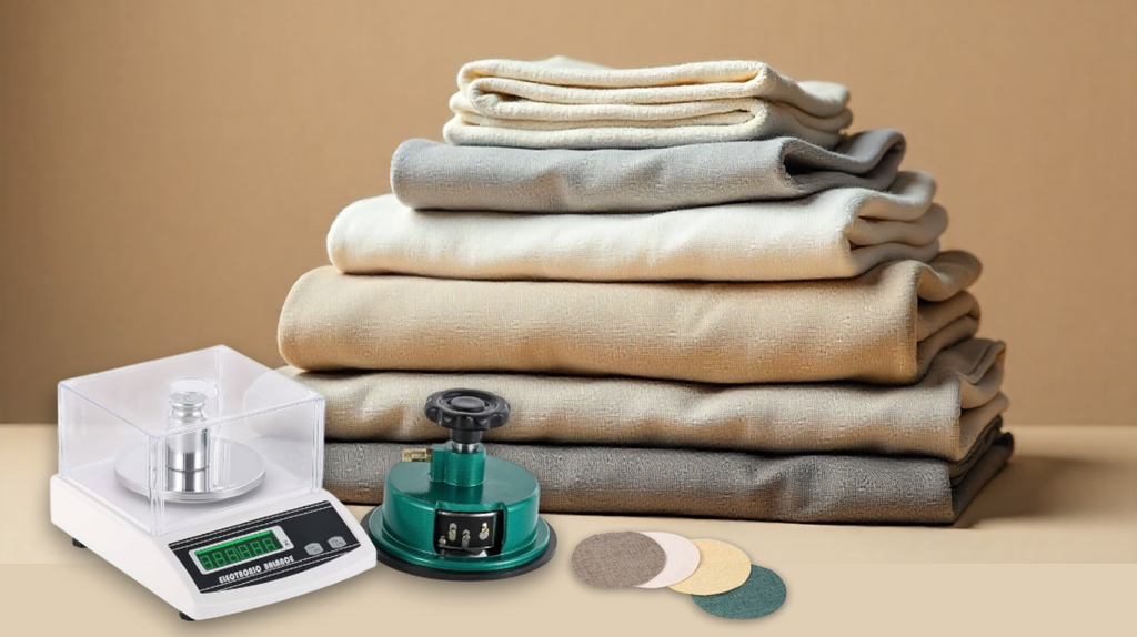 Muestra de gramaje de la tela y peso textil